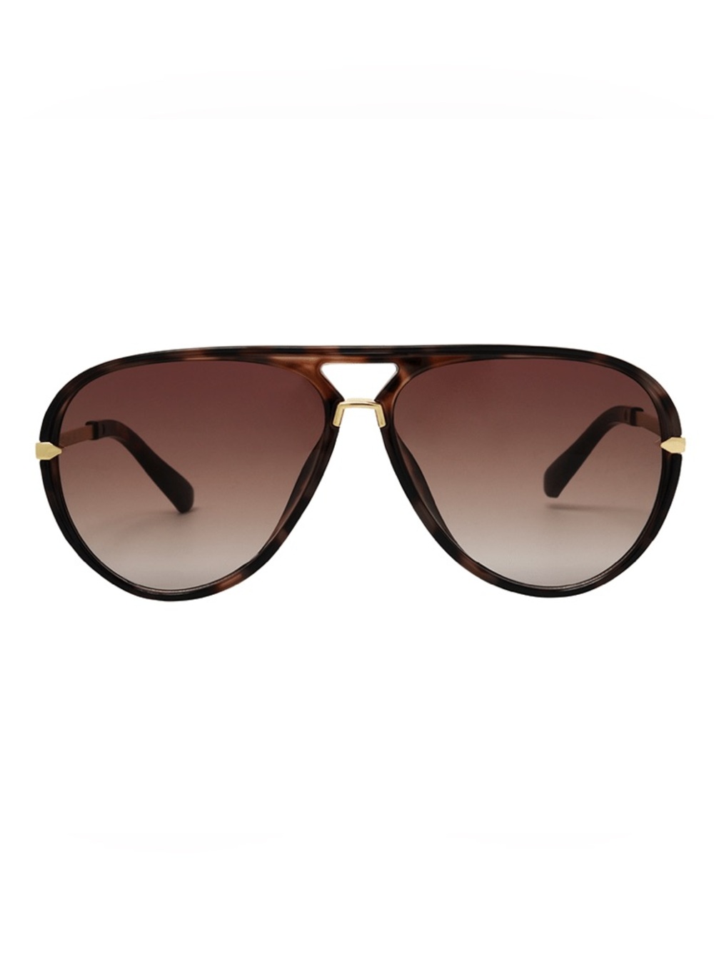 New Frye & Co. Brown/black Retro Navigator Aviator Sunglasses with Gold Temples